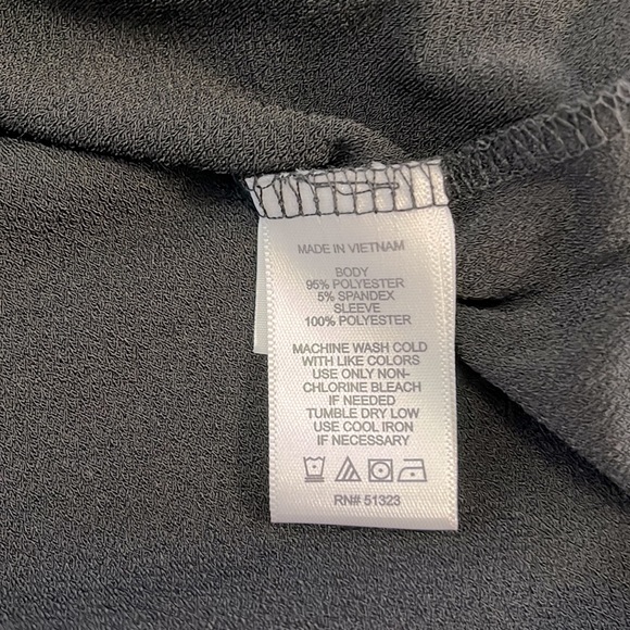 CECE Woman’s Floral Ruffled Sheer Sleeve Knit Blouse with Round Neckline - Picture 8 of 8